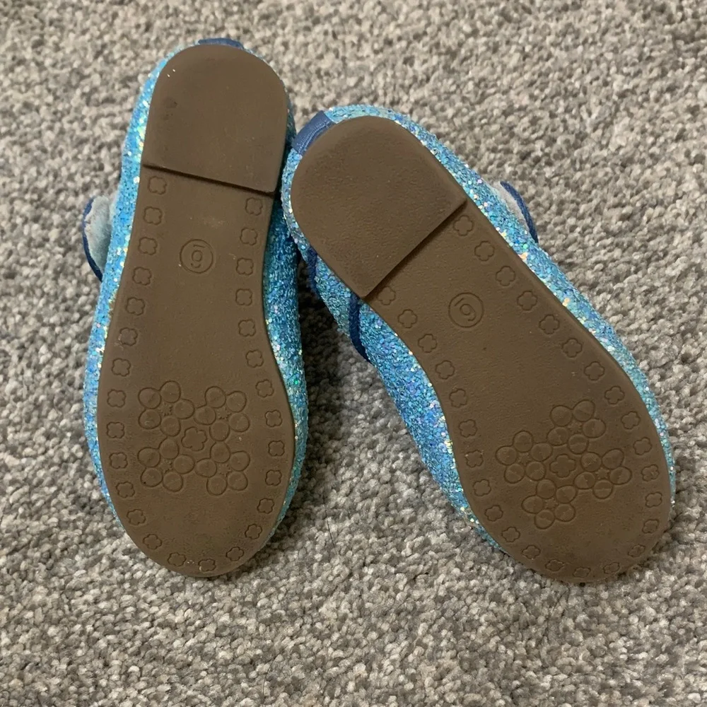 Adamumu Kids Sparkly Blue Dress Shoes Size 6T